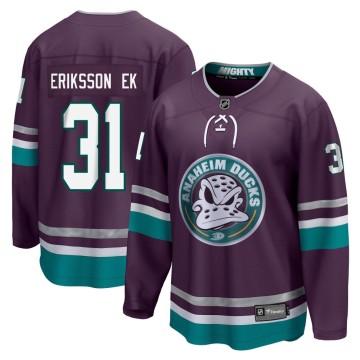 Premier Fanatics Branded Men's Olle Eriksson Ek Anaheim Ducks 30th Anniversary Breakaway Jersey - Purple
