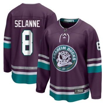 Premier Fanatics Branded Men's Teemu Selanne Anaheim Ducks 30th Anniversary Breakaway Jersey - Purple