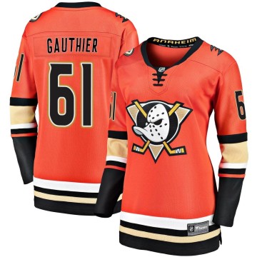 Premier Fanatics Branded Women's Cutter Gauthier Anaheim Ducks Breakaway 2019/20 Alternate Jersey - Orange