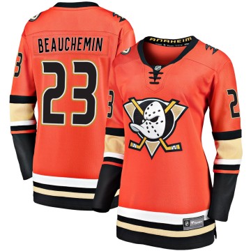 Premier Fanatics Branded Women's Francois Beauchemin Anaheim Ducks Breakaway 2019/20 Alternate Jersey - Orange