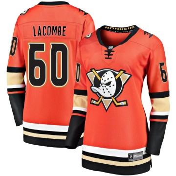 Premier Fanatics Branded Women's Jackson LaCombe Anaheim Ducks Breakaway 2019/20 Alternate Jersey - Orange