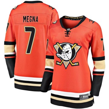 Premier Fanatics Branded Women's Jayson Megna Anaheim Ducks Breakaway 2019/20 Alternate Jersey - Orange