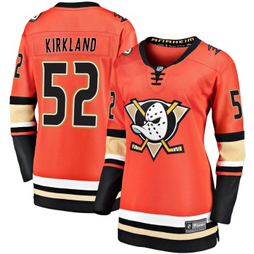Premier Fanatics Branded Women's Justin Kirkland Anaheim Ducks Breakaway 2019/20 Alternate Jersey - Orange