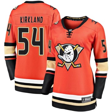 Premier Fanatics Branded Women's Justin Kirkland Anaheim Ducks Breakaway 2019/20 Alternate Jersey - Orange
