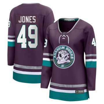Premier Fanatics Branded Women's Max Jones Anaheim Ducks 30th Anniversary Breakaway Jersey - Purple