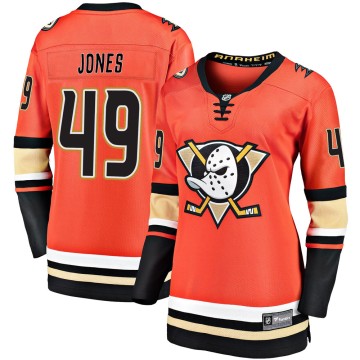 Premier Fanatics Branded Women's Max Jones Anaheim Ducks Breakaway 2019/20 Alternate Jersey - Orange