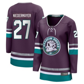 Premier Fanatics Branded Women's Scott Niedermayer Anaheim Ducks 30th Anniversary Breakaway Jersey - Purple