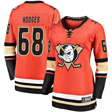 Premier Fanatics Branded Women's Tom Hodges Anaheim Ducks Breakaway 2019/20 Alternate Jersey - Orange