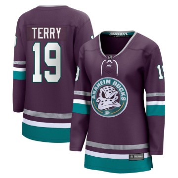 Premier Fanatics Branded Women's Troy Terry Anaheim Ducks 30th Anniversary Breakaway Jersey - Purple