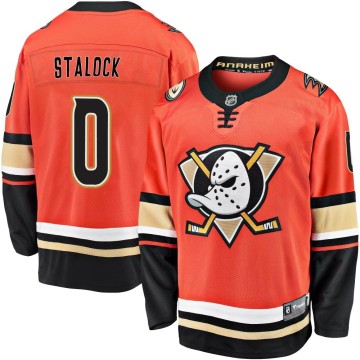 Premier Fanatics Branded Youth Alex Stalock Anaheim Ducks Breakaway 2019/20 Alternate Jersey - Orange