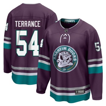 Premier Fanatics Branded Youth Carey Terrance Anaheim Ducks 30th Anniversary Breakaway Jersey - Purple