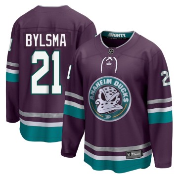 Premier Fanatics Branded Youth Dan Bylsma Anaheim Ducks 30th Anniversary Breakaway Jersey - Purple