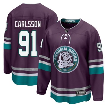 Premier Fanatics Branded Youth Leo Carlsson Anaheim Ducks 30th Anniversary Breakaway Jersey - Purple