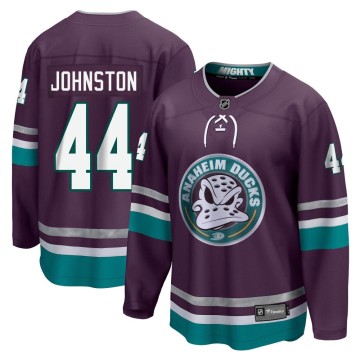 Premier Fanatics Branded Youth Ross Johnston Anaheim Ducks 30th Anniversary Breakaway Jersey - Purple