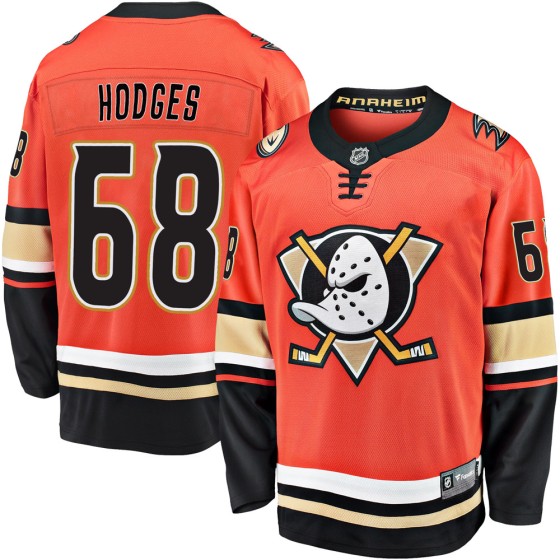 Premier Fanatics Branded Youth Tom Hodges Anaheim Ducks Breakaway 2019/20 Alternate Jersey - Orange